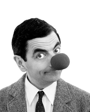 mr bean indossa il naso da pagliaccio - nerdface