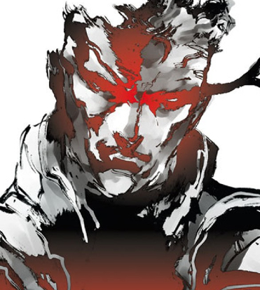 il volto stilizzato di solid snake nella copertina di metal gear solid - nerdface