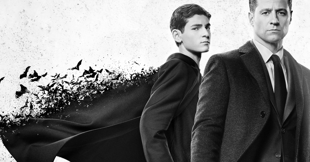 benjamin mckenzie insieme all'ttore del giovane bruce wayne inuna key art di gotham - nerdface