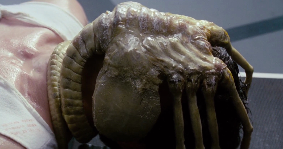 il facehugger abbraccia il suo nuovo ospite - nerdface