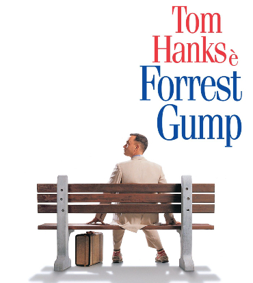 il celebre poster mostra forrest gump seduto sulla panchina ad aspettare il bus - nerdface