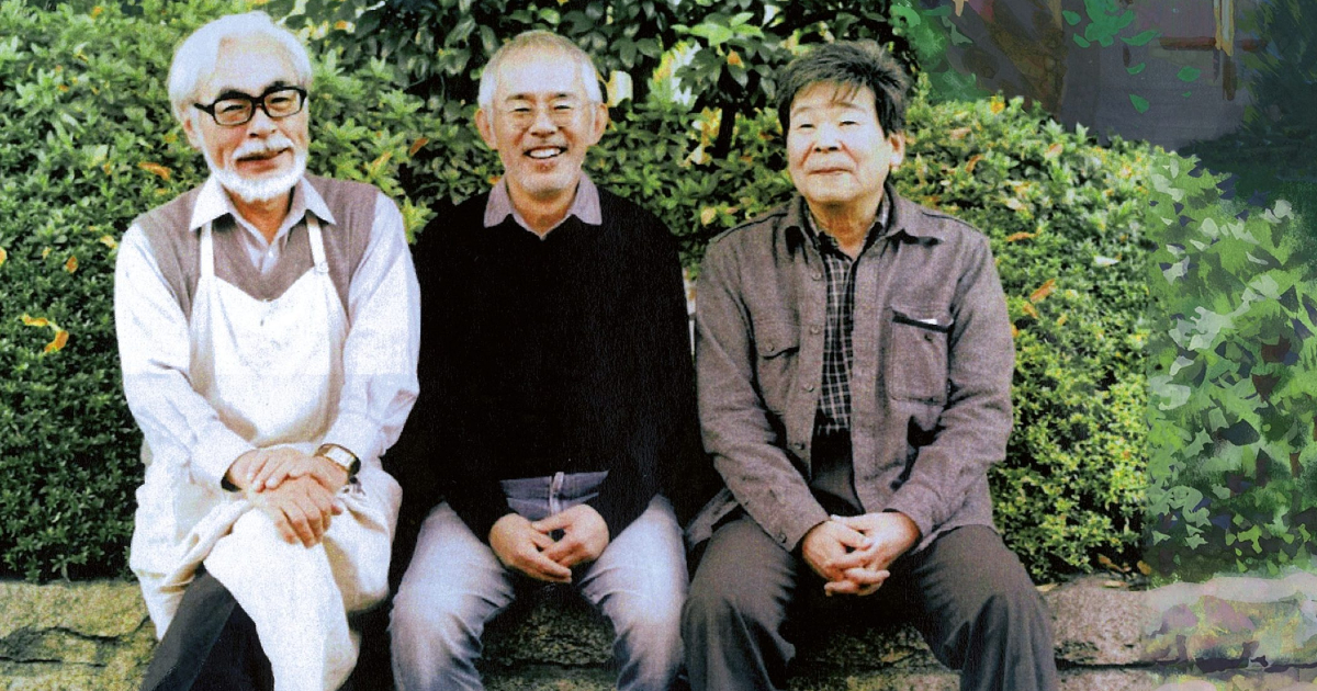 hayao miyazaki insieme agli animatori dello studio ghibli - nerdface