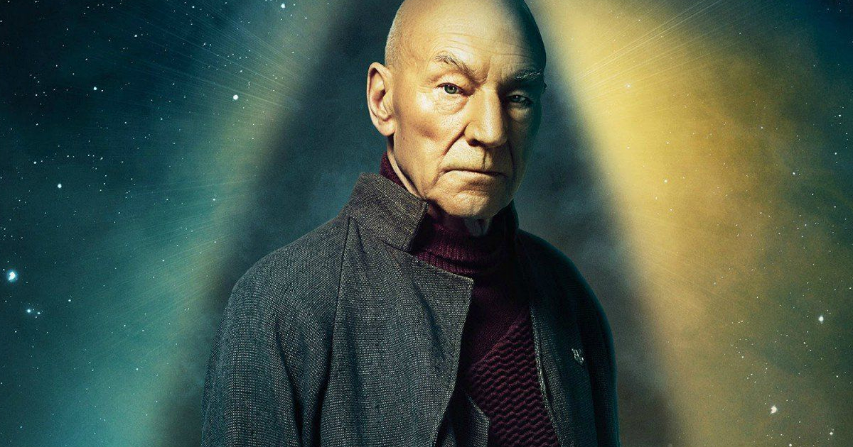 una key art con un ritratto di jean luc picard - nerdface