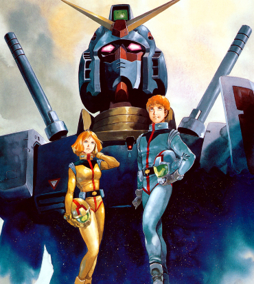 i piloti davanti al mobile suit gundam - nerdface