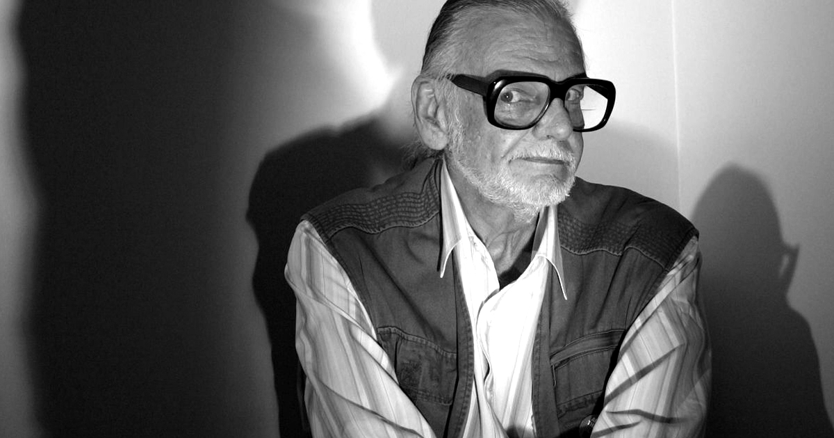 george a. romero in un ritratto in bianco e nero - nerdface