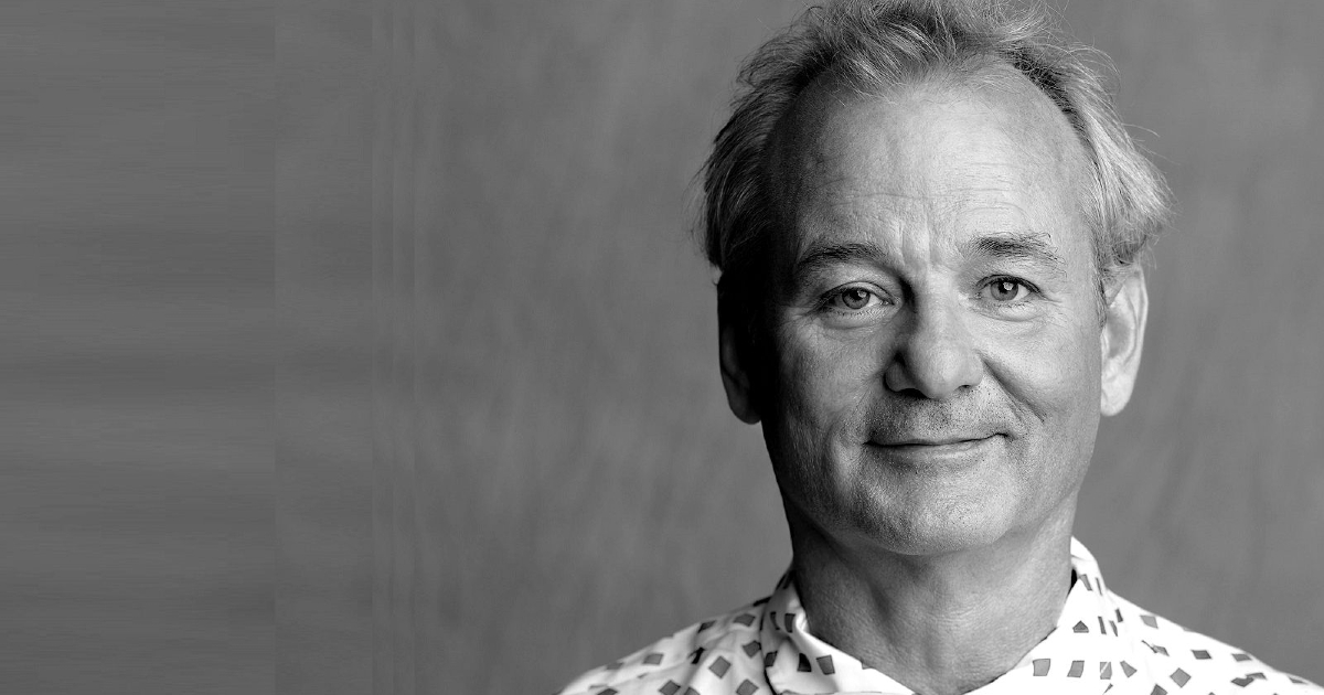 un ritratto in bianco e nero di bill murray