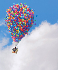 i palloncini di up in volo con carl - nerdface