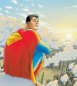 superman seduto su una nuvola - nerdface
