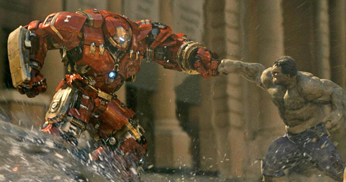 hulk e iron man nella nuova tuta hulkbuster si prendono a pugni in avengers age of ultron - nerdface
