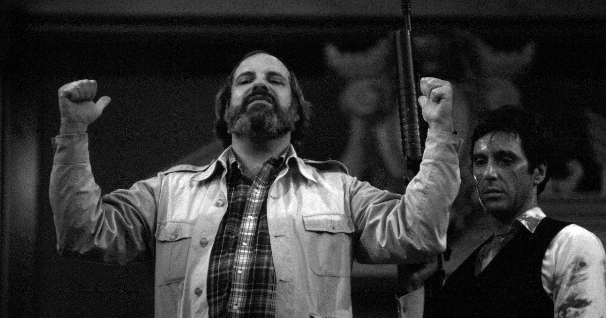 brian de palma sul set di scarface con al pacino - nerdface