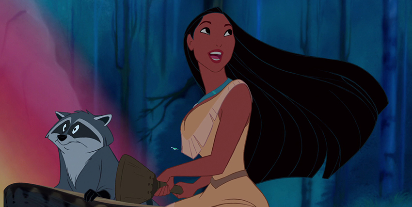 pocahontas: un altra storia cambiata da disney, come la scena col procione di questa immagine - nerdface