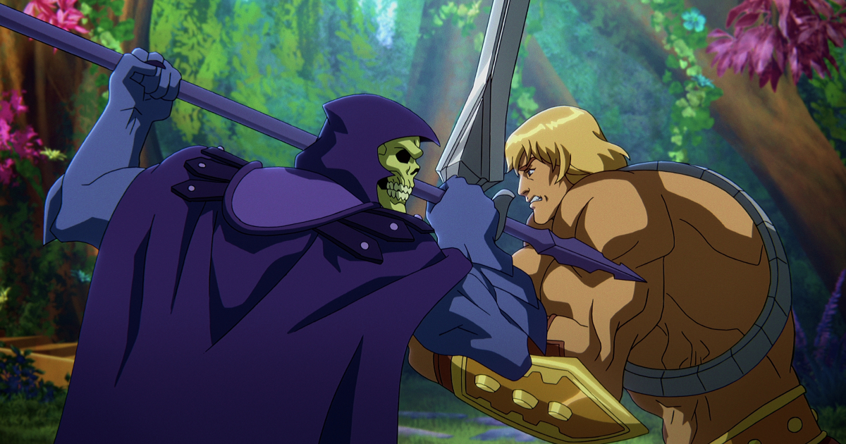 he-man e skeletor incrociano le armi nelò loro ennesimo duello - nerdface