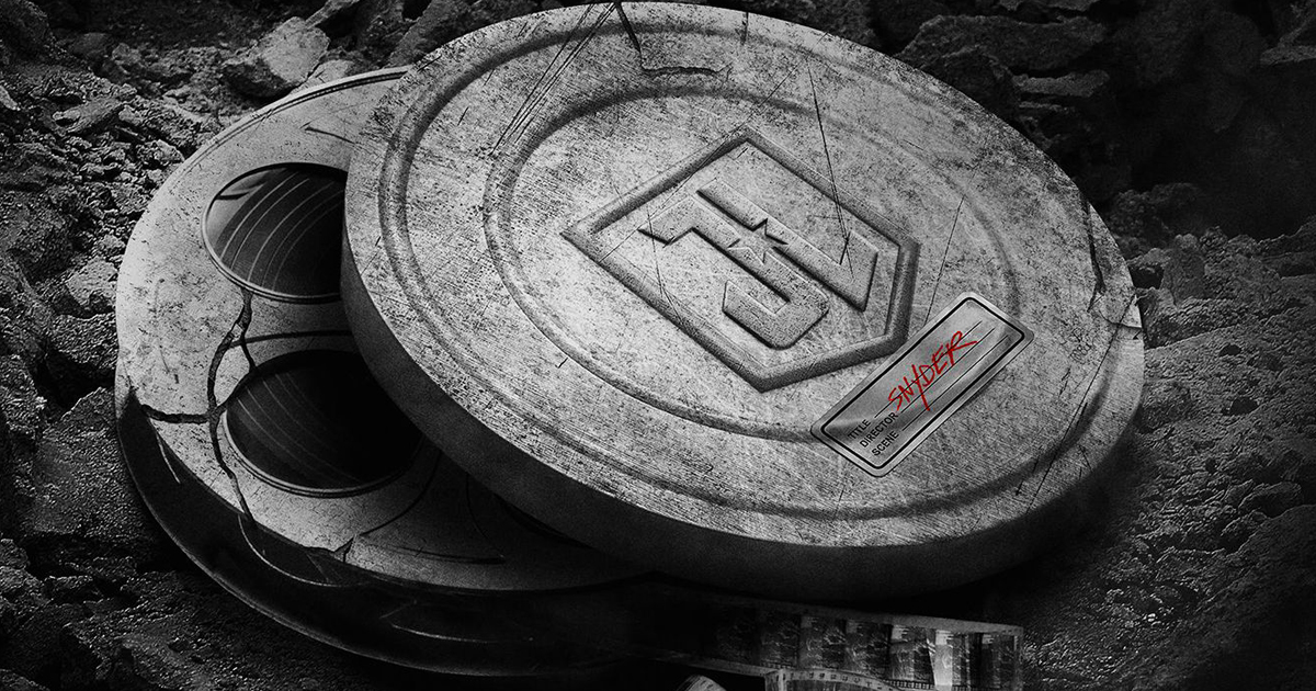 Du pizze di pellicola con sopra il logo della Justice League di Snyder - nerdface