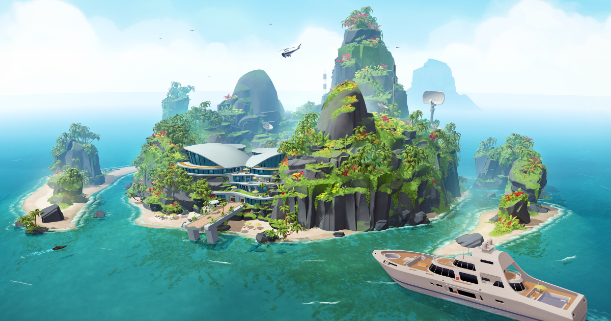 l'isola tropicale tipica per una base di un malvagio - nerdface