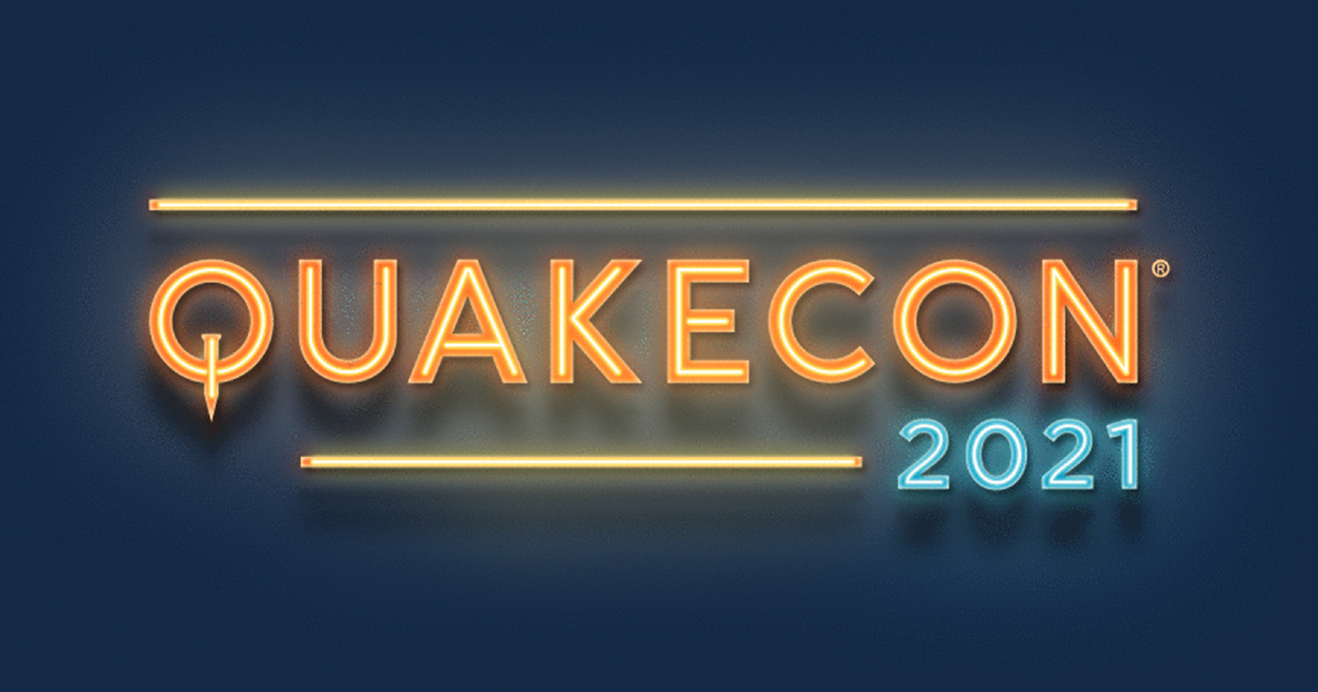 il logo del quakecon ricorda un'insegna al neon - nerdface