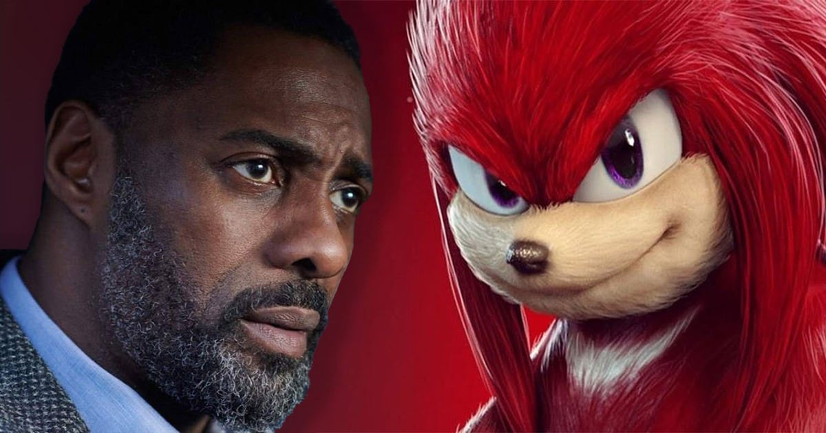 il volto di idris elba e di knuckles sono posti uno di fronte all'altro - nerdface