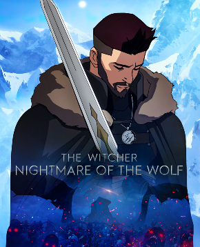 il poster ufficiale di the witcher nightmare of the wolf mostra il protagonista perso nei suoi pensieri e con la spada poggiata sulla sua spalla - nerdface