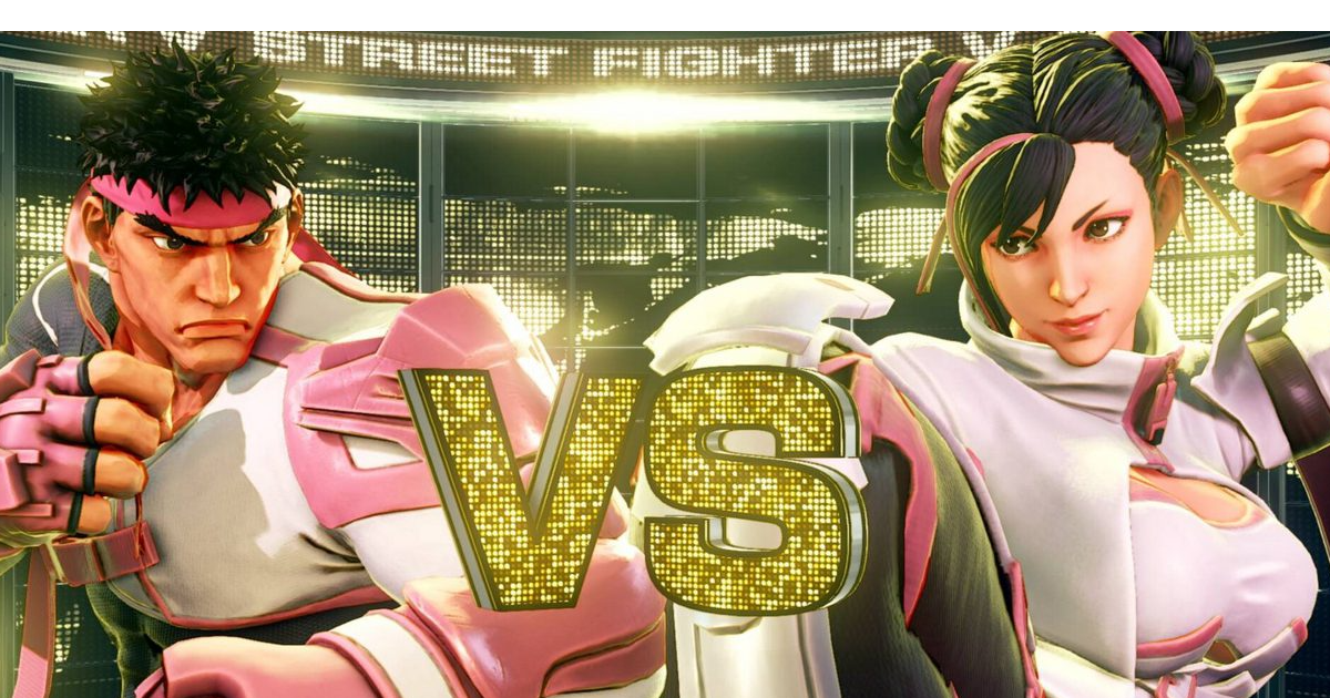 Street Fighter V Chun-li e Ryu sono vestiti di rosa, pronti per il combattimento. Nerdface