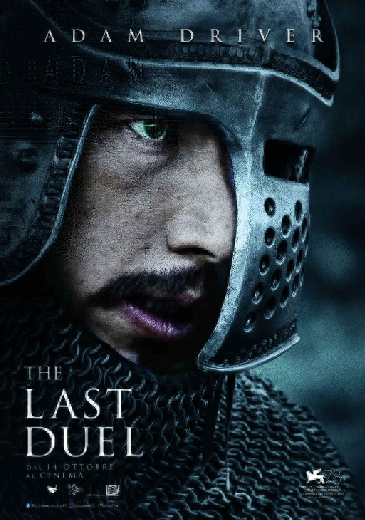 il poster con adam driver di the last duel - nerdface