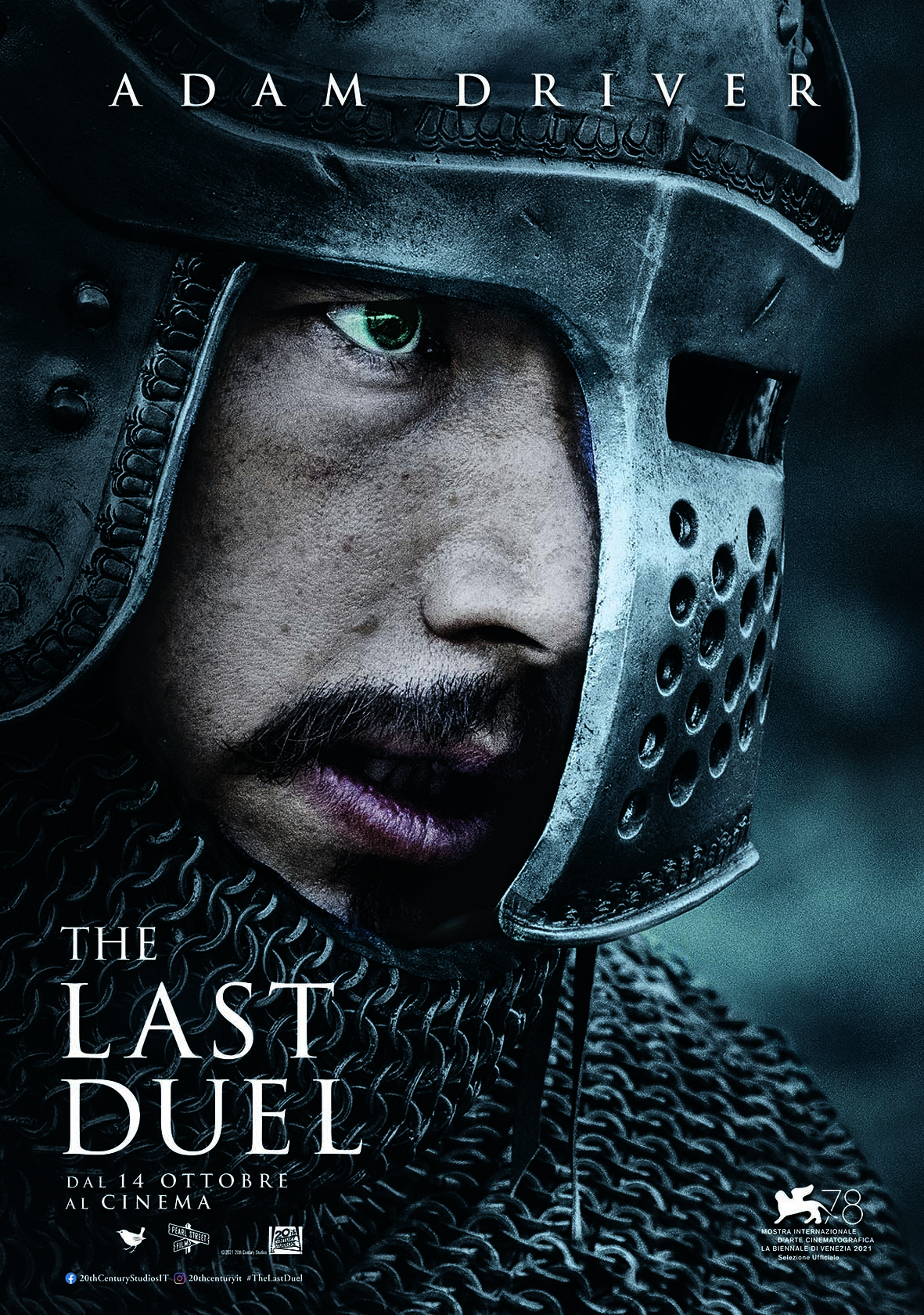 il poster con adam driver di the last duel - nerdface