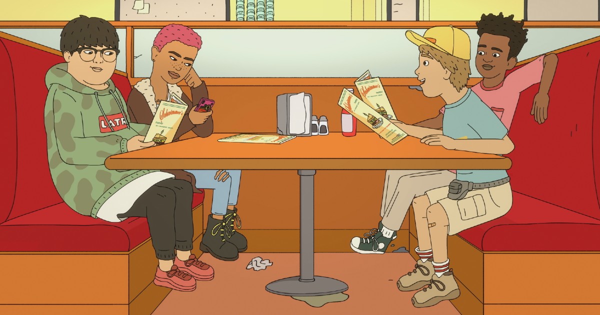 La serie Fairfax narra le vicende di Dale, Derica, Benny e Truman, qui seduti al tavolo di un fast food