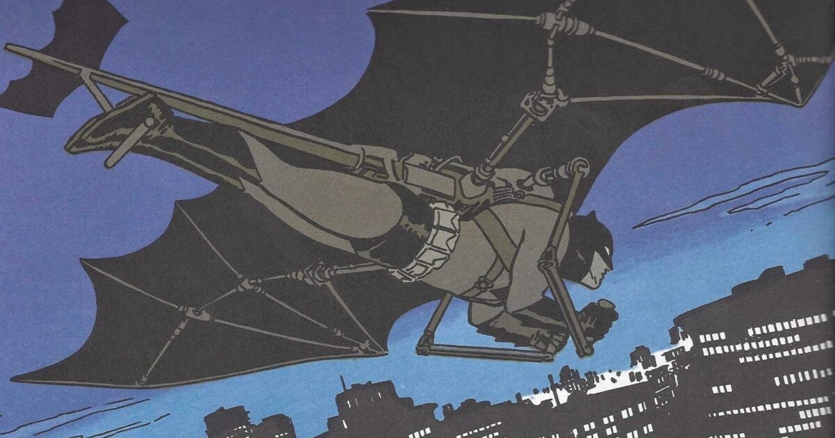 batman plana in deltaplano su gotham - nerdface