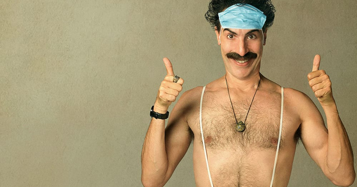 mascherina sulla testa e pewtto nudo, ecco borat nel secondo film di sacha baron cohen - nerdface