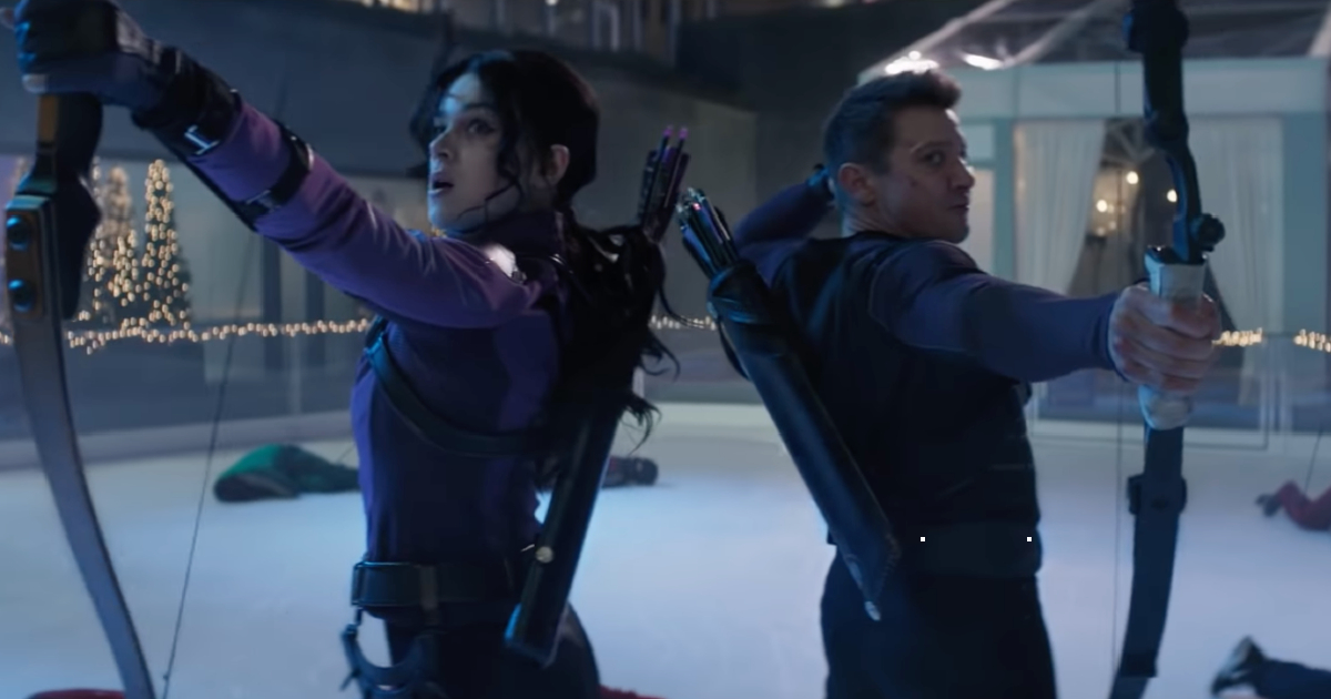 hawkeye e kate bishop arco alla mano - nerdface