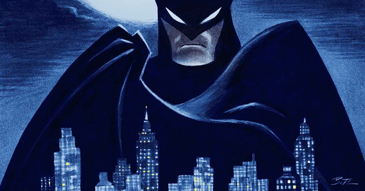 un batman cupo osserva la città - nerdface