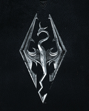 il logo della copertina del primo skyrim - nerdface