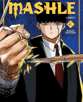 la copertina del primo numero di mashle mostra mash spezzare una bacchetta con una mano - nerdface