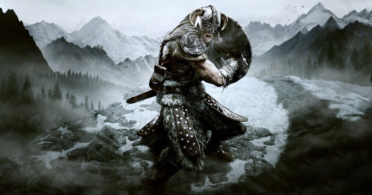 il guerriero di skyrim sta per caricare - nerdface