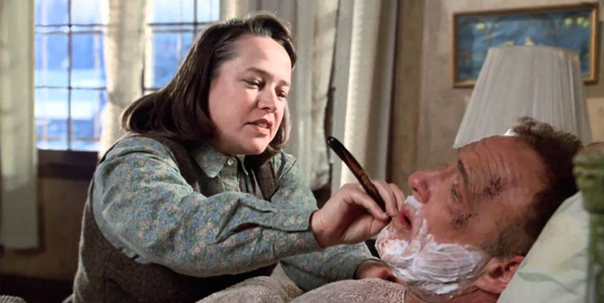 kathy bates fa la barba a paul caan, immobilizzato a letto in misery non deve morire - nerdface