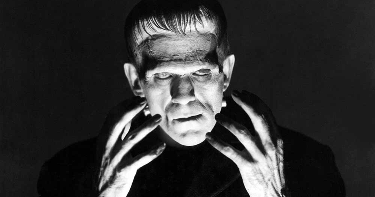 il primo piano di boris karloff truccato da creatura di frankenstein - nerdface