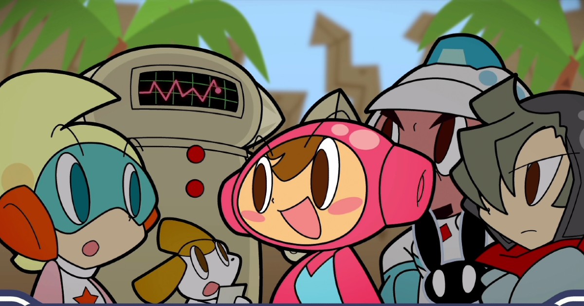 I personaggi di Mr. DRILLER DrillLand insieme a un robot - nerdface