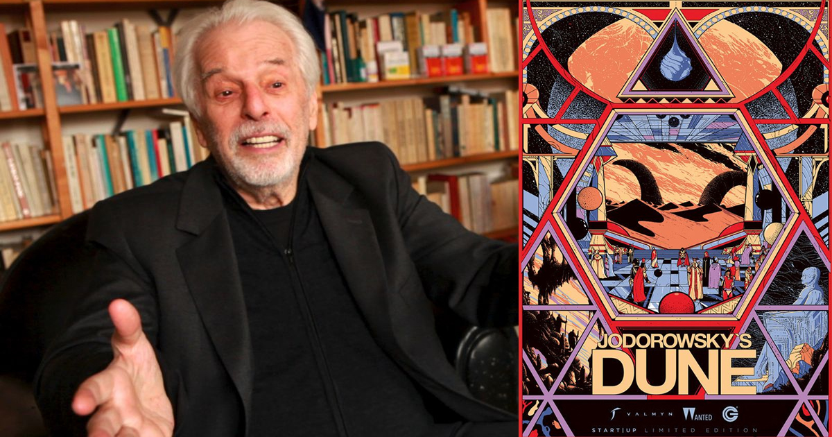 Frank Pavich accanto alla locandina della limited edition di Jodorowsky’s Dune - nerdface