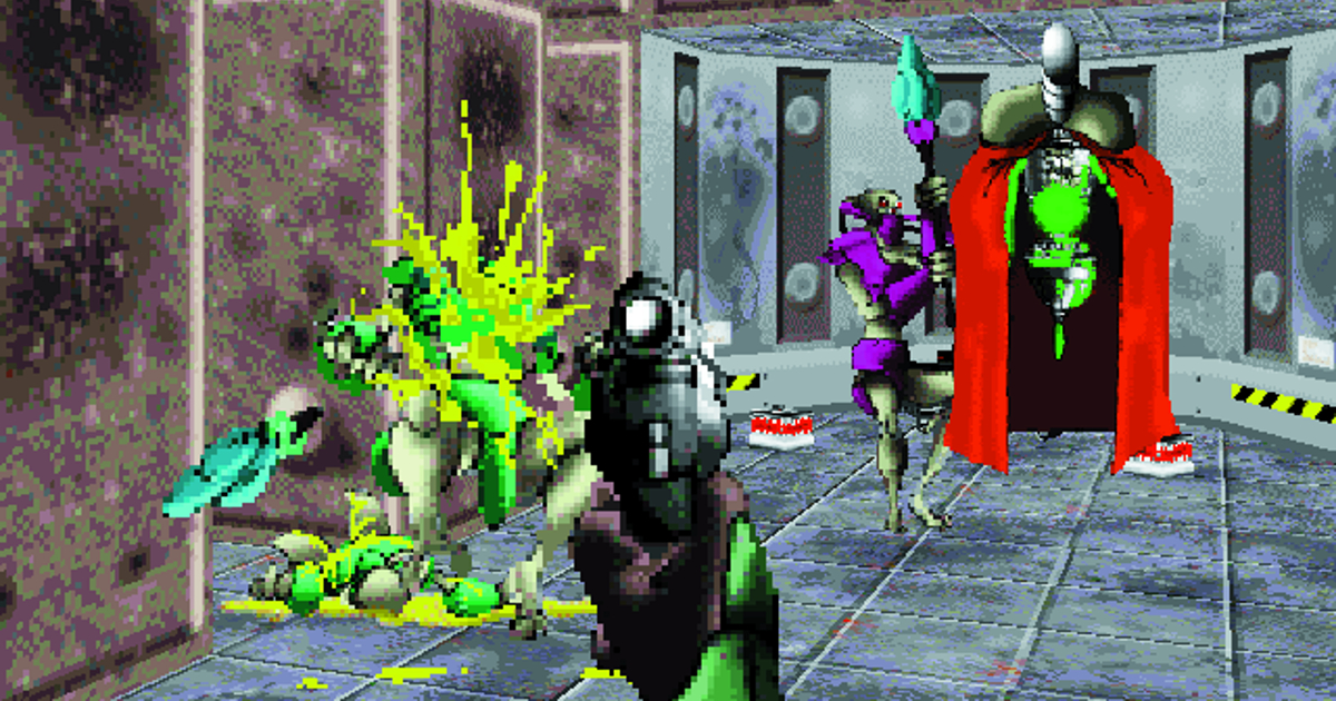 screenshot del gioco in cui una pistola fa secchi diversi nemici - nerdface