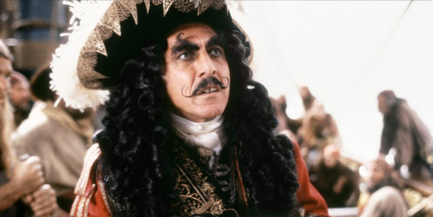 dustin hoffman è capitan uncino dai baffi arricciati in hook - nerdface