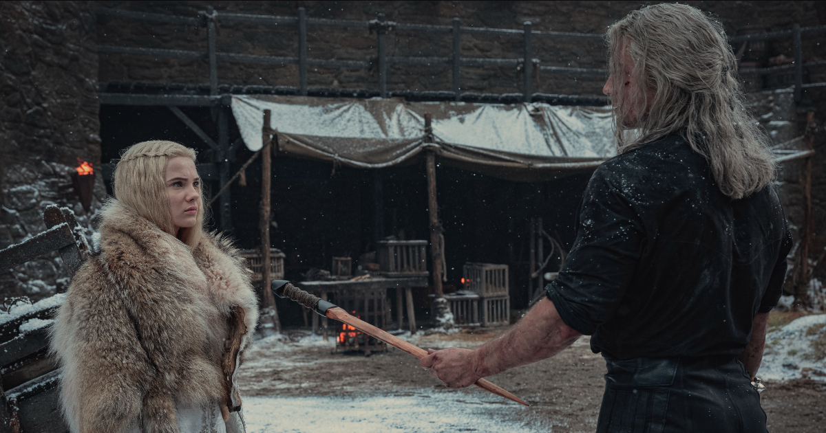 geralt porge una spada a ciri in the witcher - nerdface