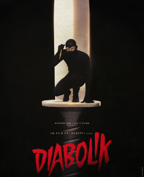 diabolik è in ginocchio e tiene un pugnale nella mano nel poster del film - nerdface