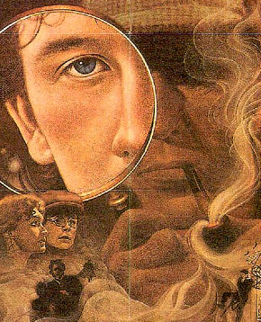 il poster di piramide di paura mostra la lente dalla quale si vede il giovane volto di sherlock holmes - nerdface