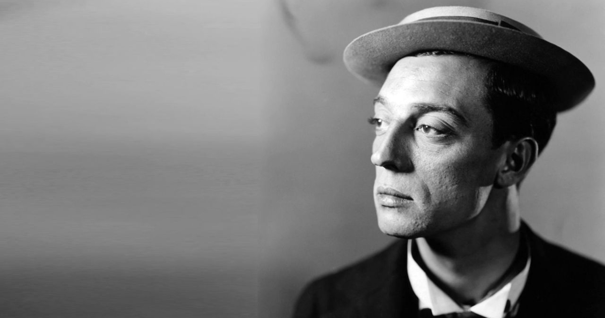 buster keaton in un ritratto in cui guarda alla sua destra - nerdface