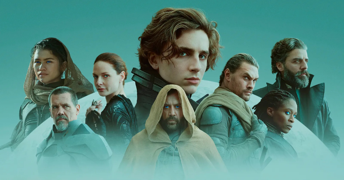 i protagonisti di Dune nel poster del film - nerdface