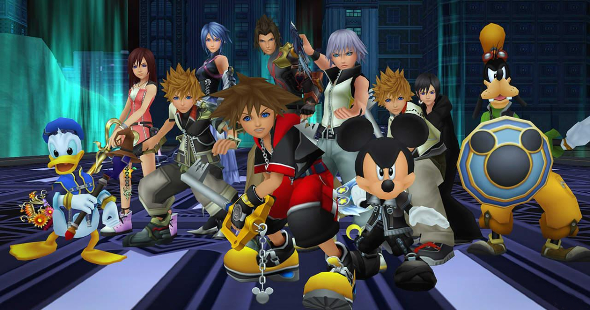 i protagonisti di kingdom hearts, in arrivo su switch, in posa da combattimento - nerdface