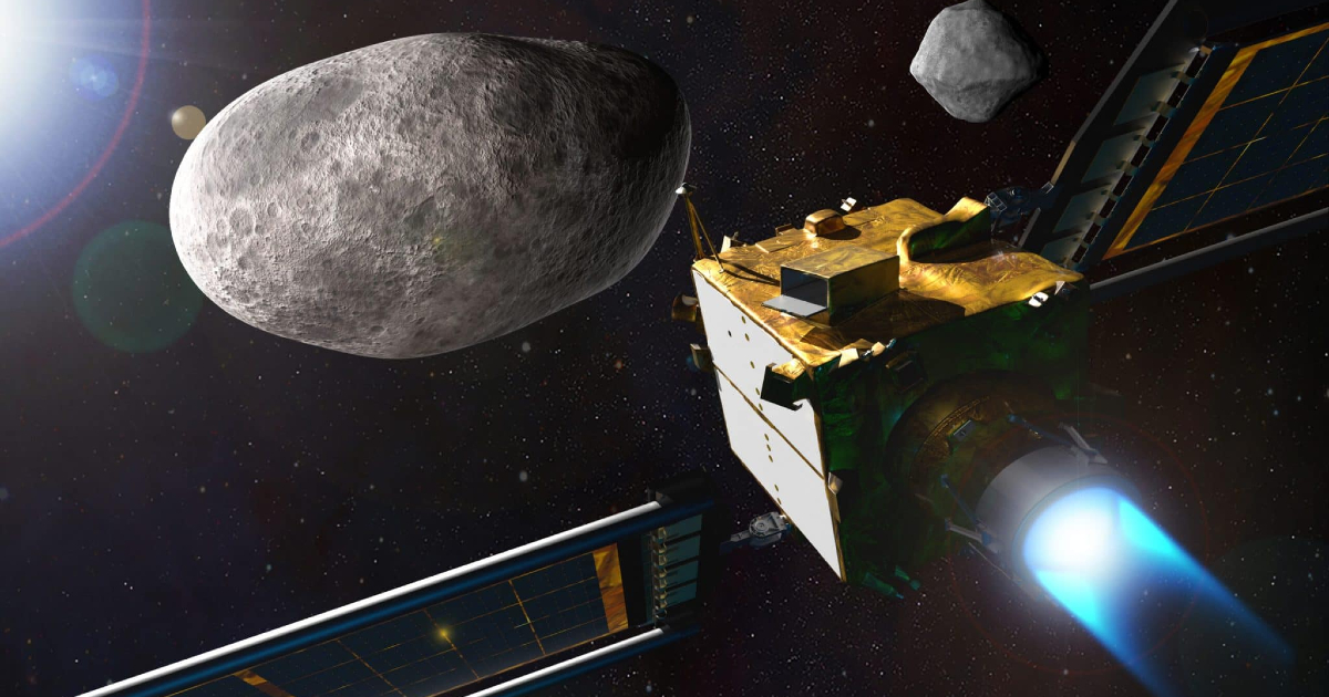 il satellite dart ricostruito mentre sta per colpire un asteroide - nerdface