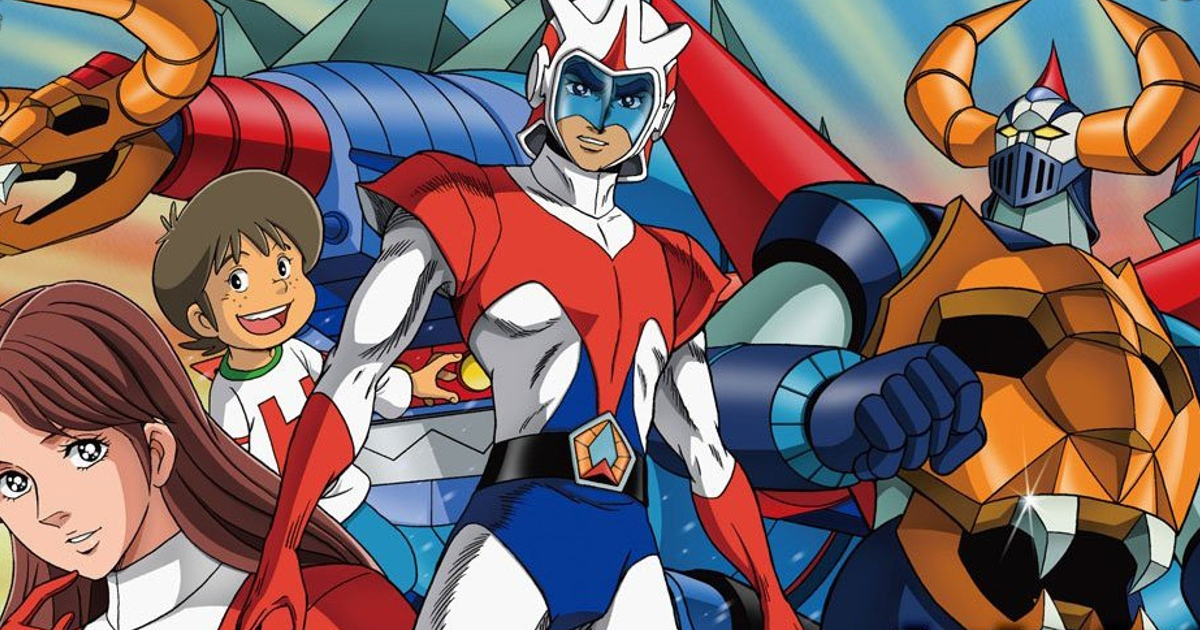 i personaggi del gaiking davanti il robot e il drago meccanico - nerdface