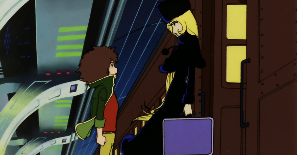 tetsuro parla con maetel a bordo del galaxy express, creatura di leiji matsumoto - nerdface