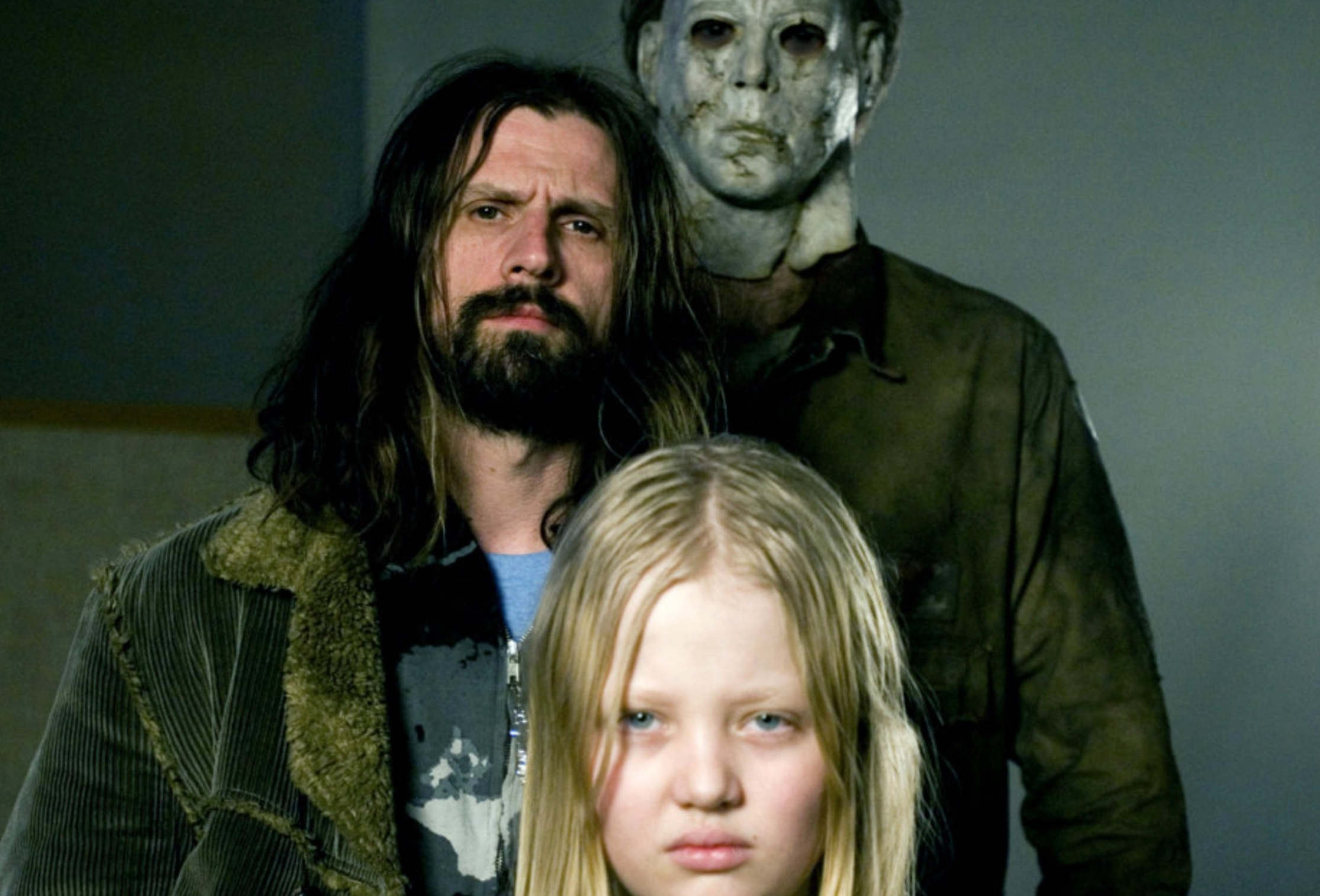 rob zombie insieme a mike myers e al piccolo protagonista di halloween - nerdface