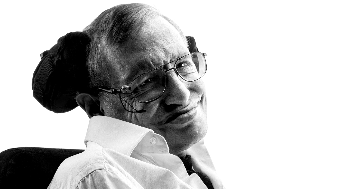 stephen hawking sorride in una posa di profilo - nerdface