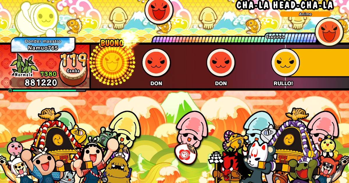 Il livello di Taiko no Tatsujin: the Drum Master con la sigla di Dragon Ball - nerdface